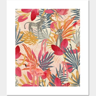 Tropical Jungle (pink) Posters and Art